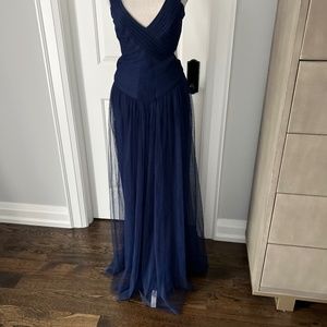 BCBG Maxazria Blue Tule Gown